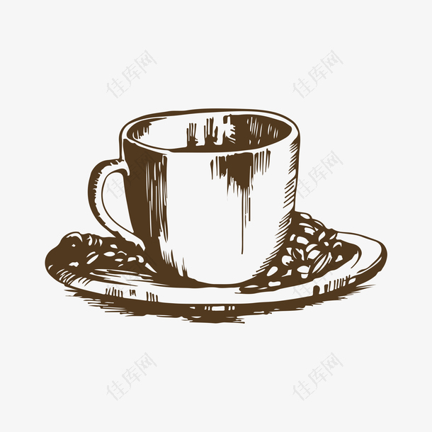 素描咖啡杯