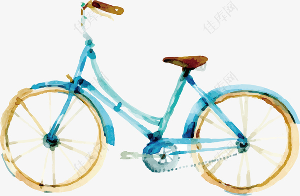 水彩自行车设计