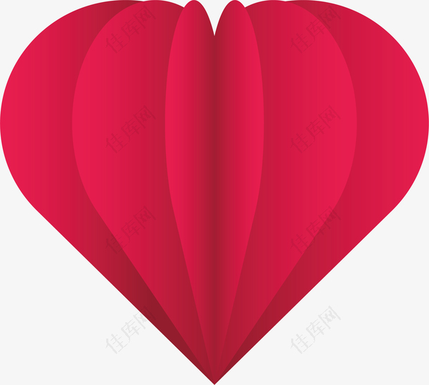 浪漫红色折纸爱心