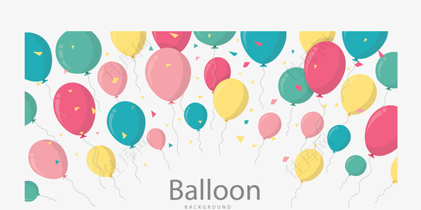 空中漂浮的彩色气球