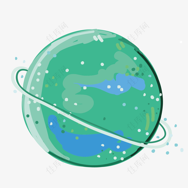 绿色圆形矢量星球