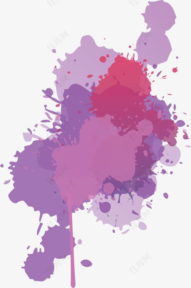 紫色泼墨涂鸦效果