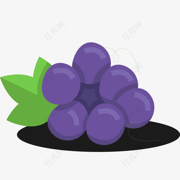 扁平化葡萄水果标签设计