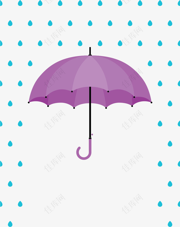蓝紫色雨天