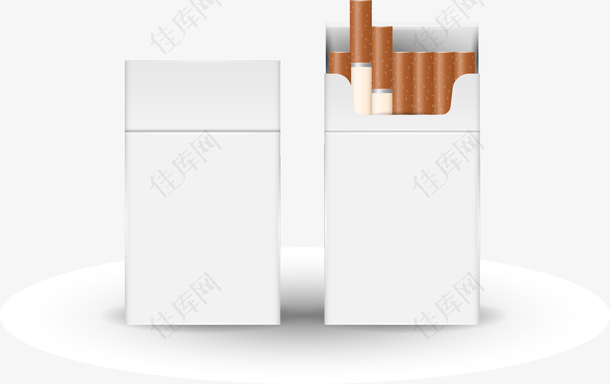 白色扁平阴影包装香烟