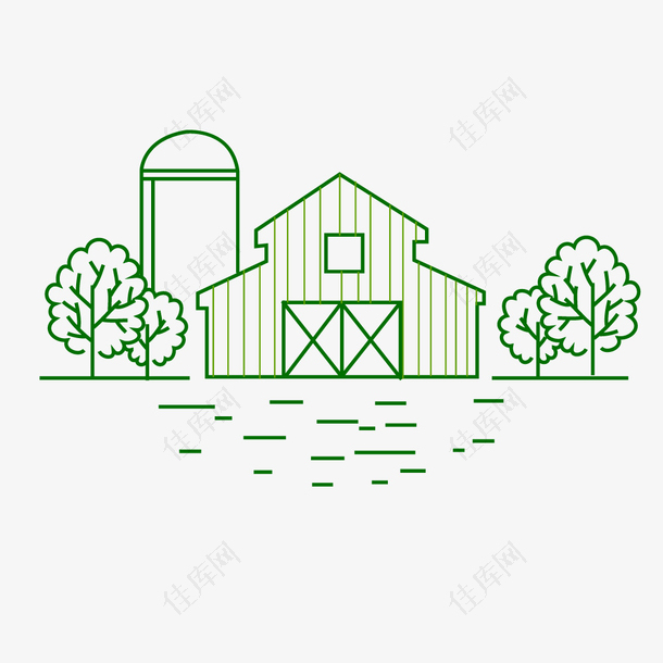 农业植物农田庄园矢量图形图标