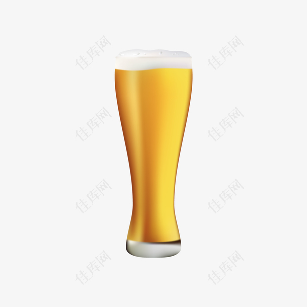 黄色圆弧啤酒元素