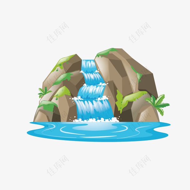 矢量石头山和水