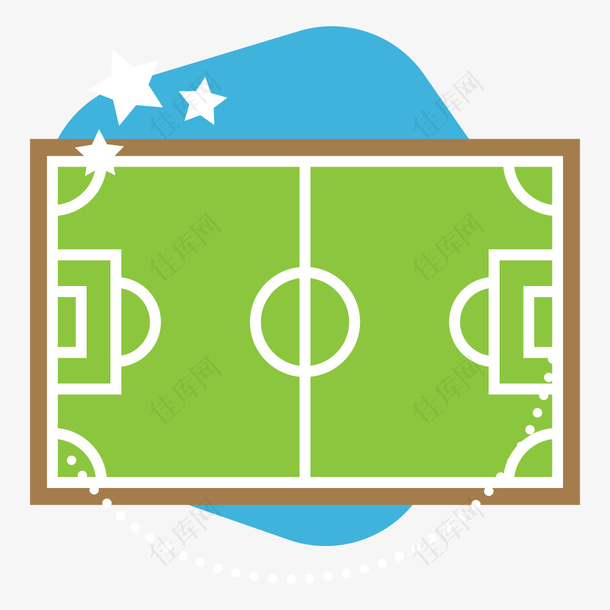足球运动绿色足球场图标矢量素材
