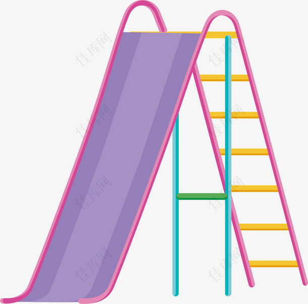 矢量图紫色的长滑梯