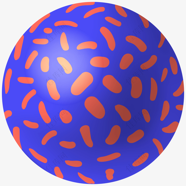 彩色漂浮小球立体插画