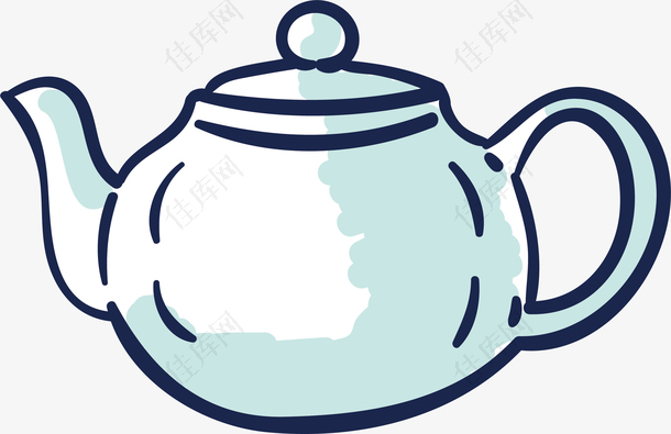 卡通SPA养生茶壶图标矢量素材