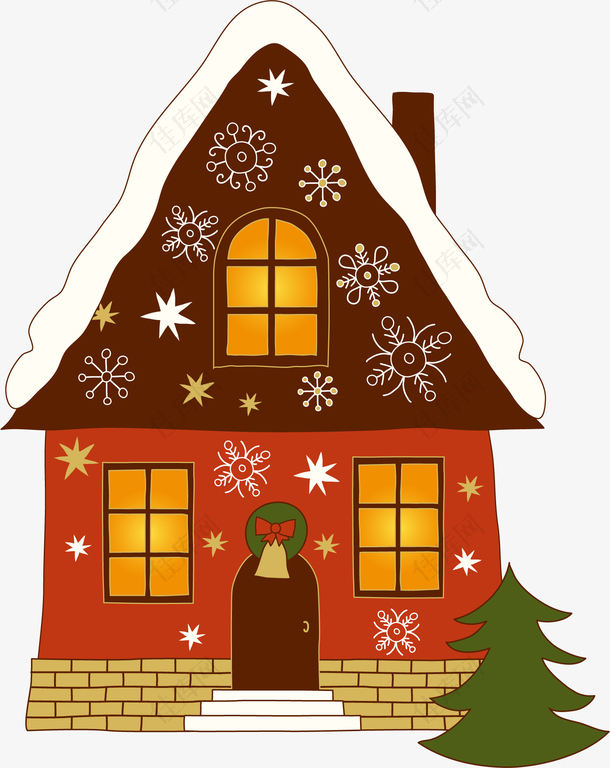 卡通圣诞装饰房屋