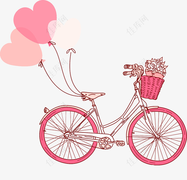 绑着爱心的自行车