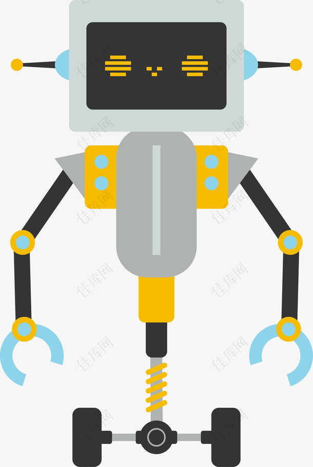 扁平化网络科技机器人人物设计