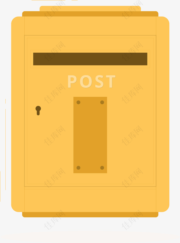 矢量图黄色卡通信箱