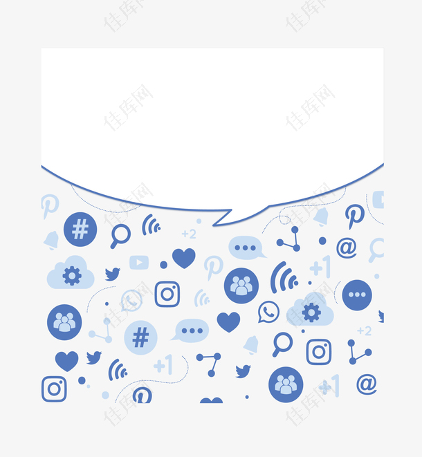 气泡边框社交图标