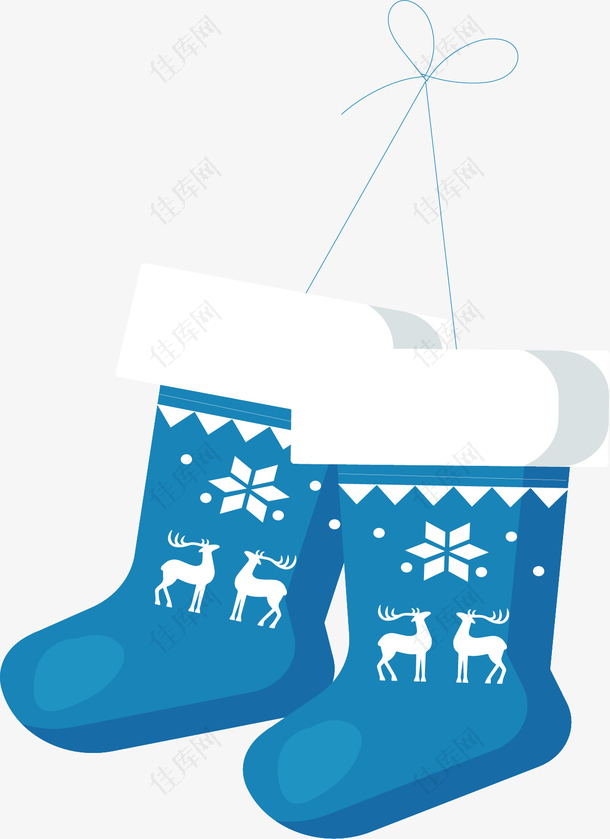蓝色冬天的圣诞袜