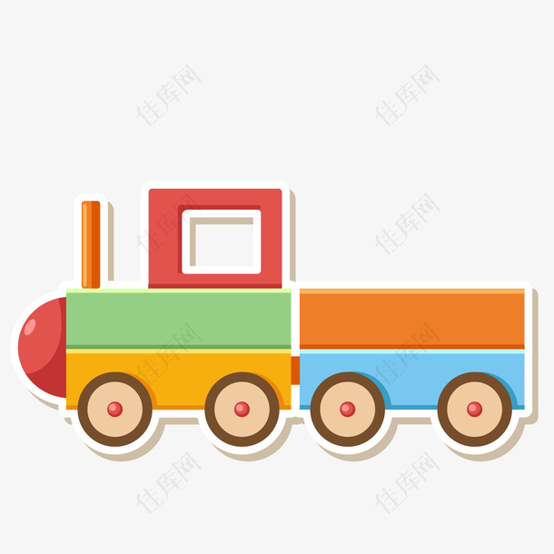 彩色的小火车玩具设计