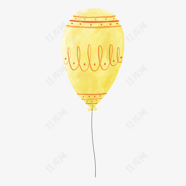 卡通小清新黄色氢气球