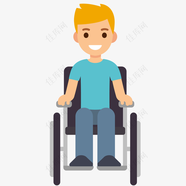 轮椅男孩免抠PNG