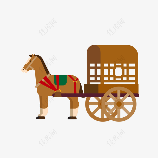 古代马车免抠图下载