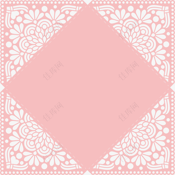 粉红色节日信封镂空花纹
