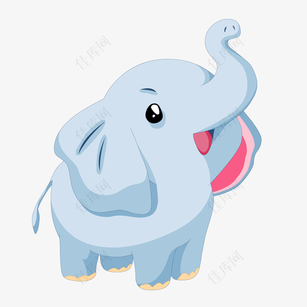 卡通可爱的大象动物设计