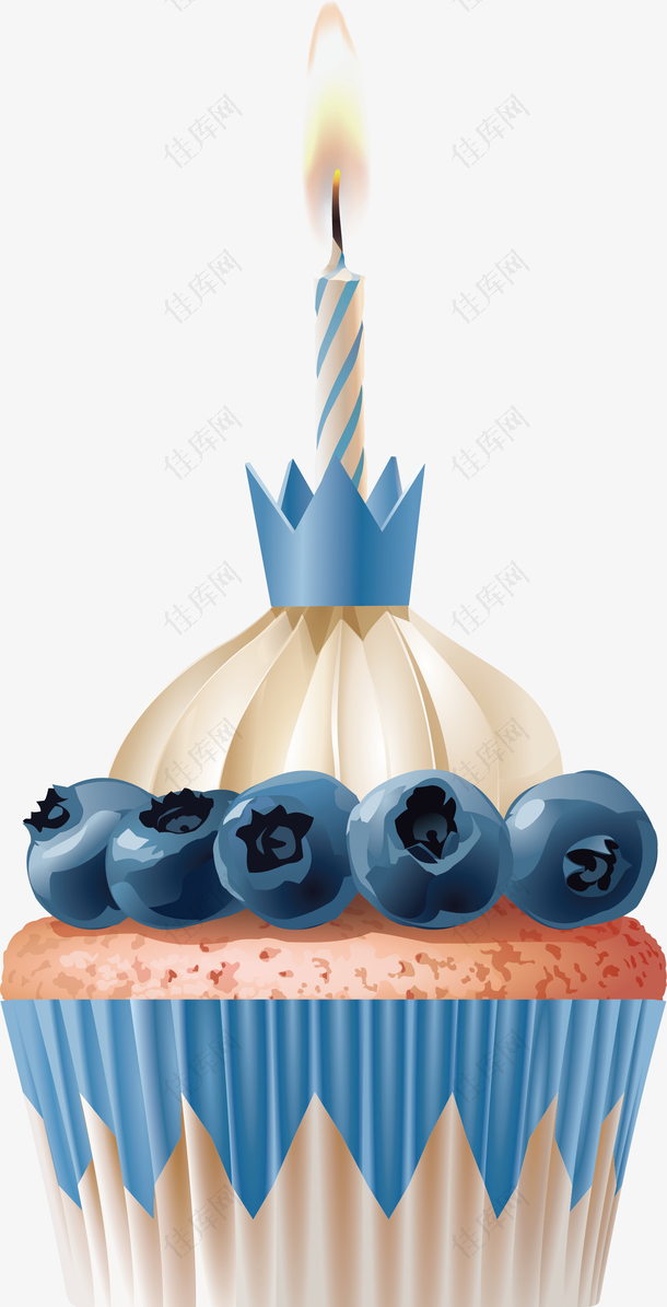 蓝莓装饰杯子蛋糕