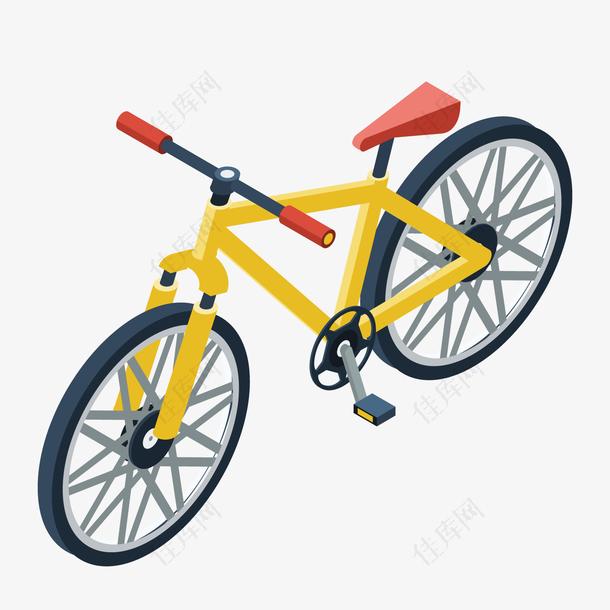 黄色创意自行车元素