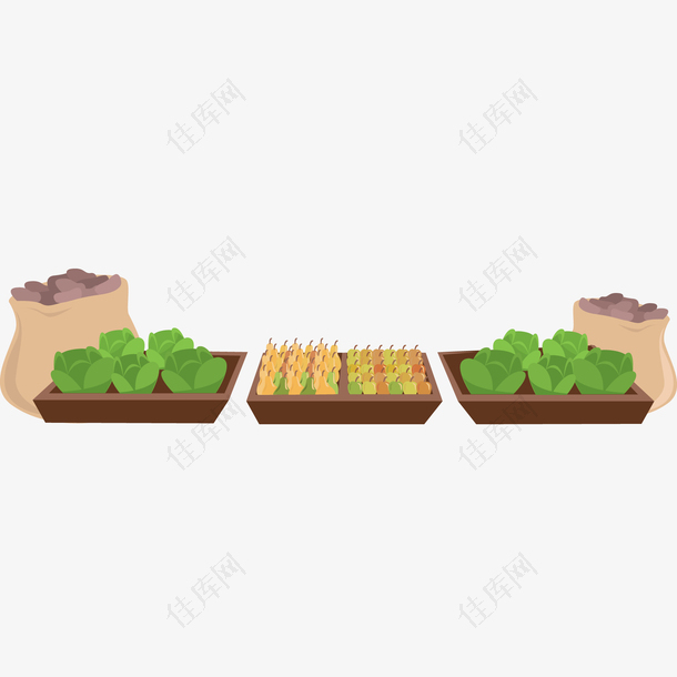 蔬菜摊设计矢量图