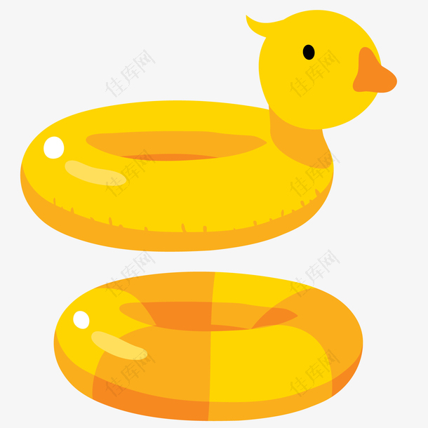 卡通黄色的小鸭游泳圈