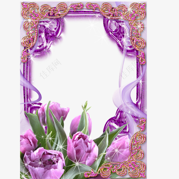 紫色相框花边
