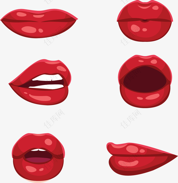 不同嘴型的性感红唇