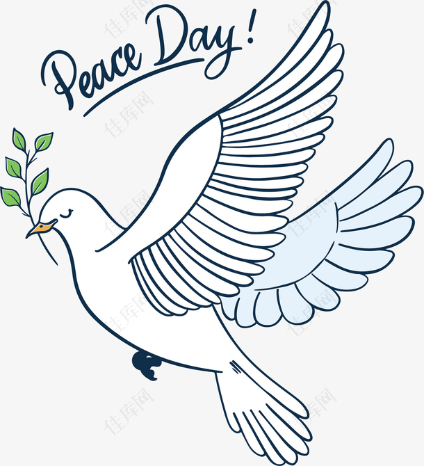 国际和平日卡通白鸽