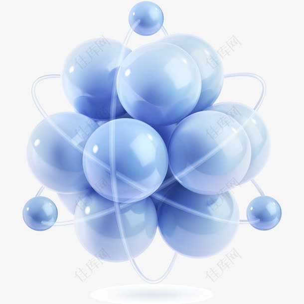 蓝色化学分子矢量素材