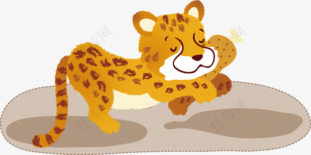 卡通矢量动物小豹子素材