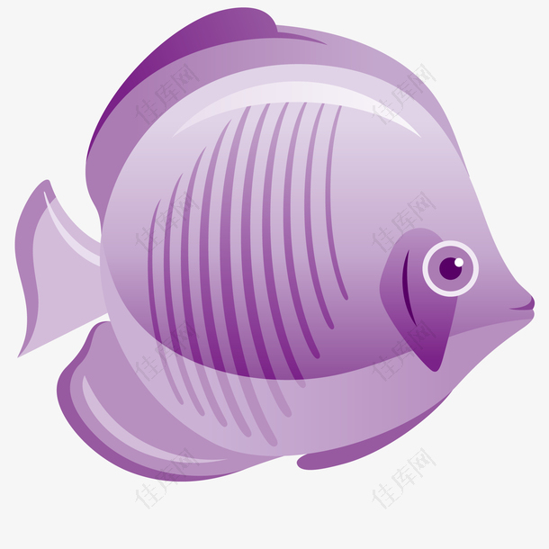 紫色的卡通鱼儿设计