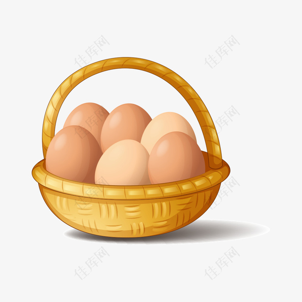 篮中鸡蛋插画