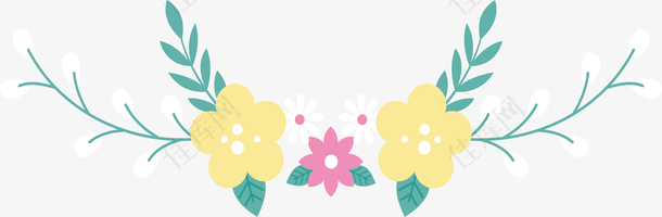 小清新花朵标题框