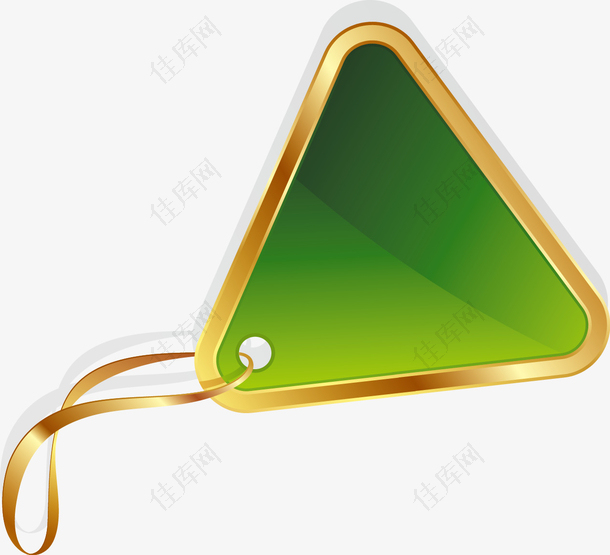 手绘绿色三角形挂牌
