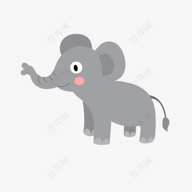 卡通灰色的大象PNG