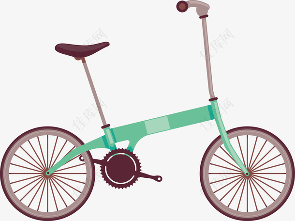 绿色折叠自行车