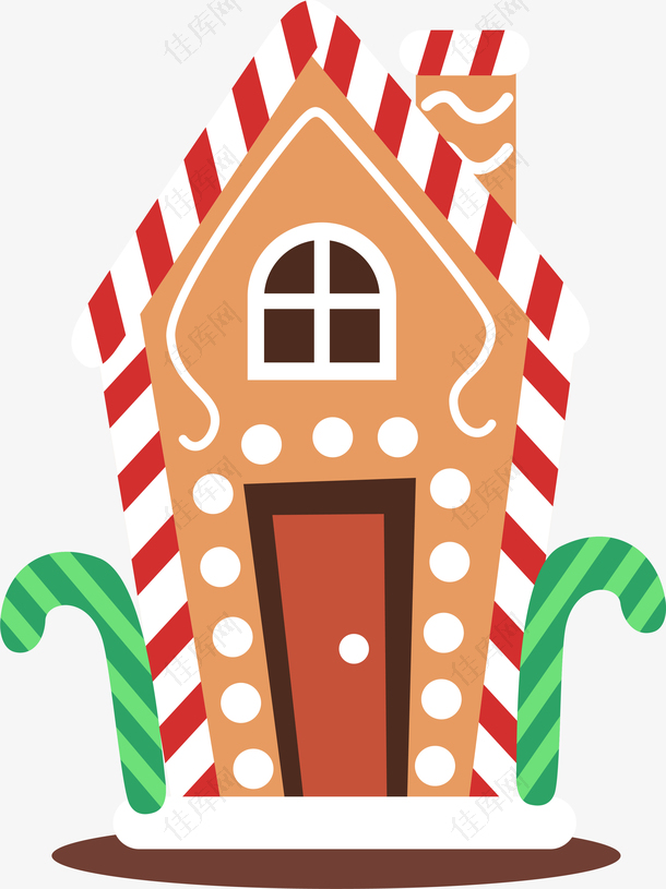 圣诞拐杖糖房屋设计素材