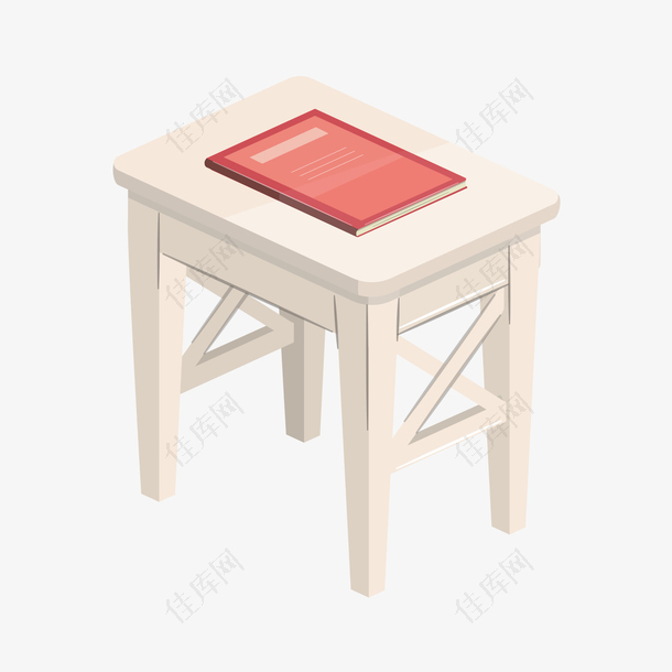 凳子上的红色书本