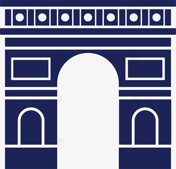 深蓝色法国巴黎凯旋门