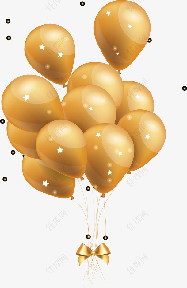 金色儿童节气球束