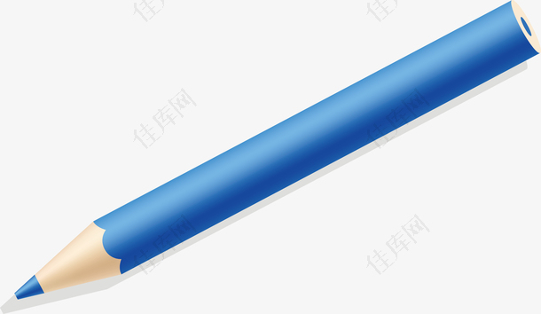 蓝色铅笔装饰矢量