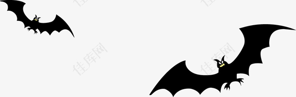 卡通手绘飞翔的蝙蝠