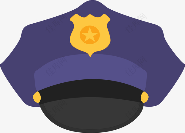 蓝色警察戴的帽子